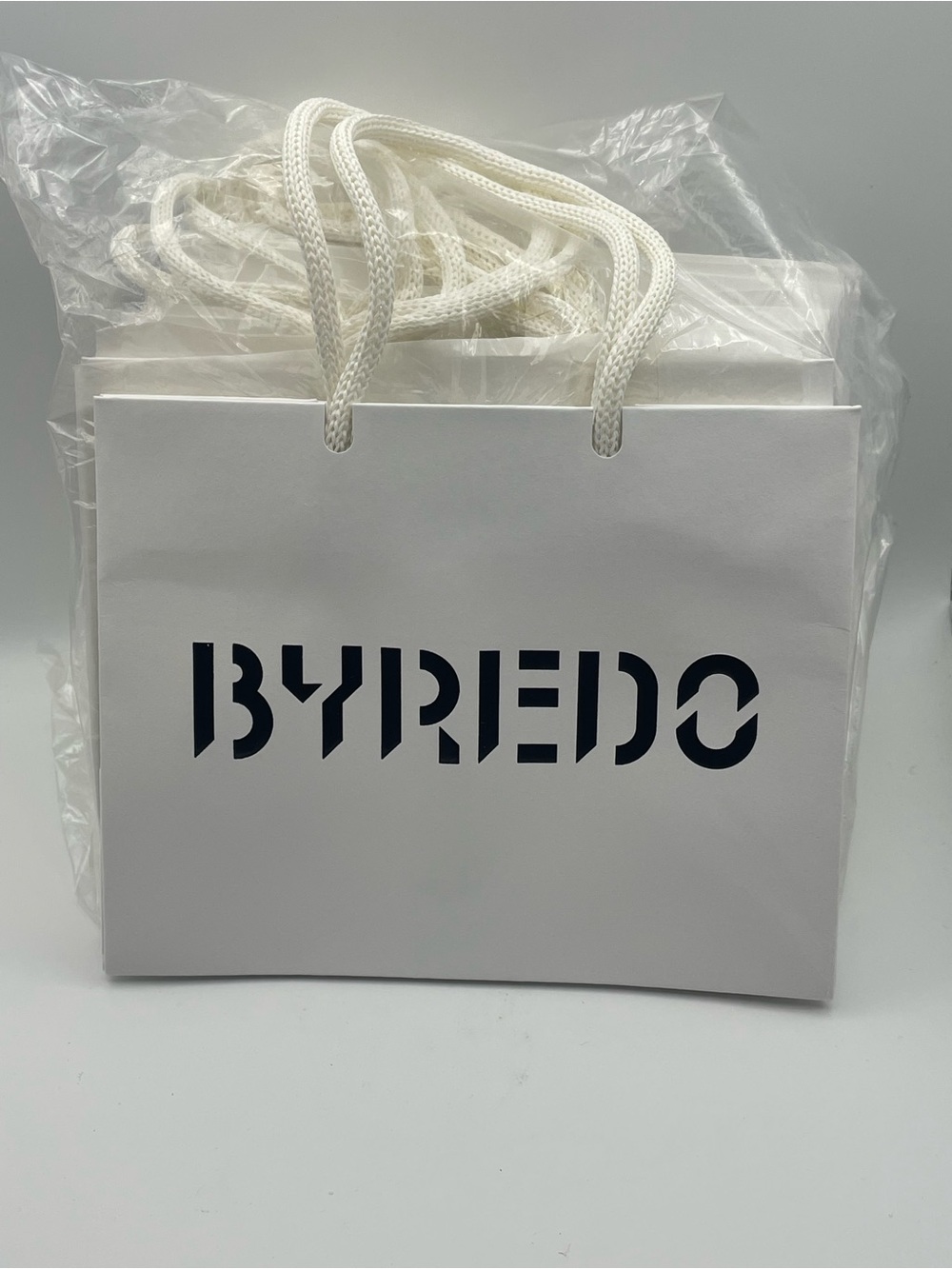 BYREDO white logo rope-handle mini shopping bag - 6x4x3 - Lot of 10